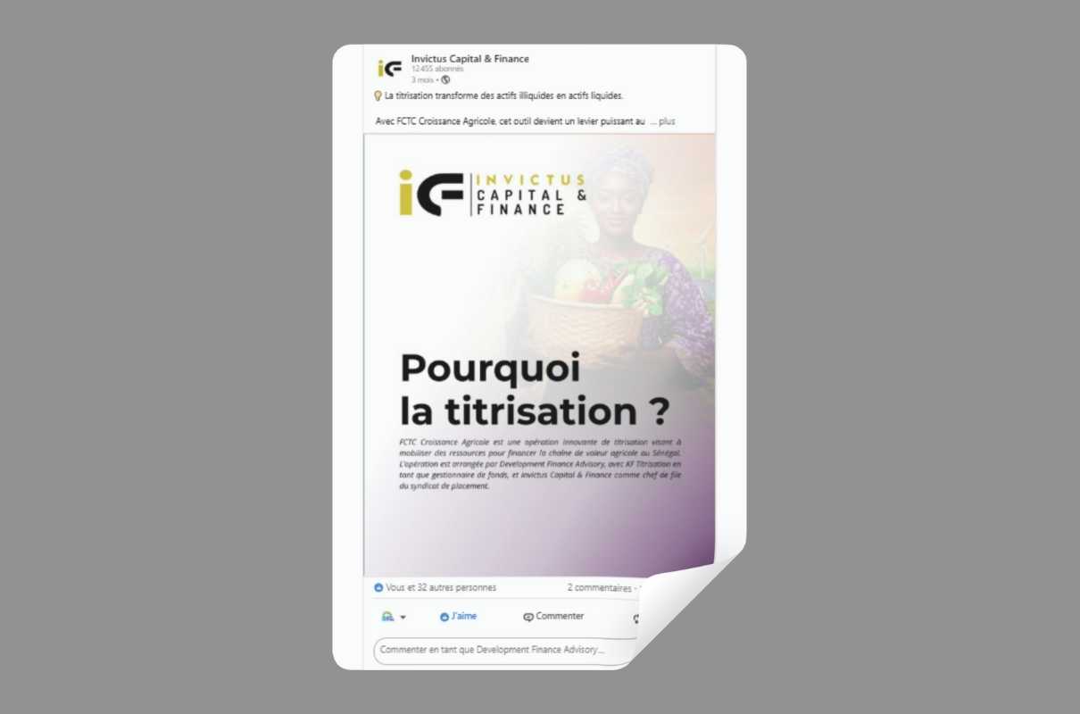 Publication pédagogique « Pourquoi la titrisation ? », dans le cadre du FCTC Croissance Agricole.
