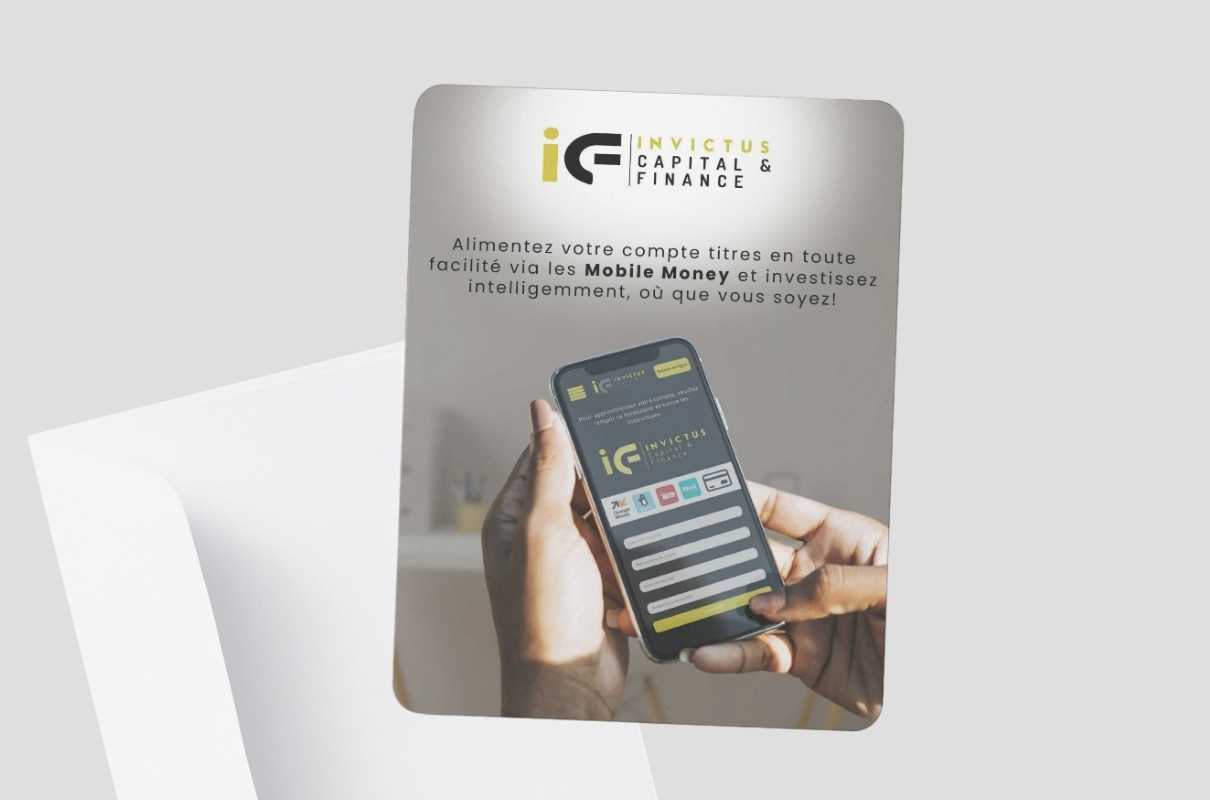 Visuel de présentation de l’alimentation du compte titres via Mobile Money.