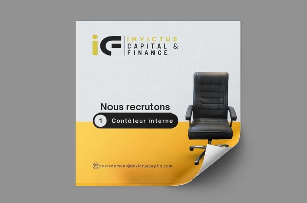 Visuel de recrutement d’un contrôleur interne.