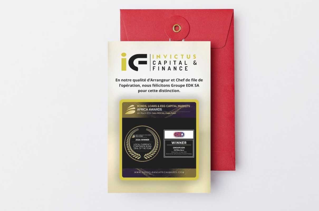 Publication de félicitations d’Invictus Capital & Finance à Groupe EDK.